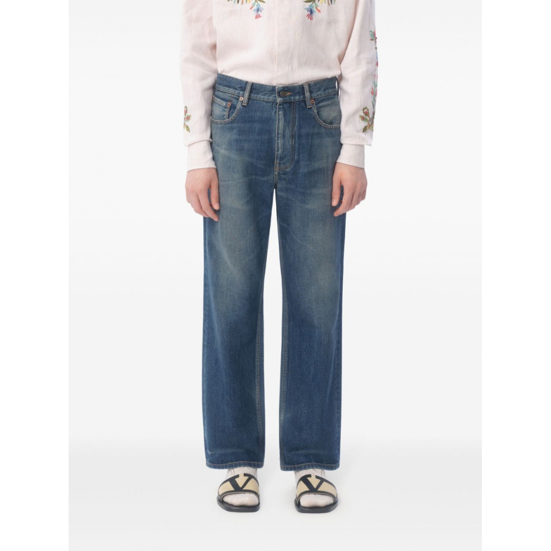 Men's 'Logo-Patch Washed' Jeans