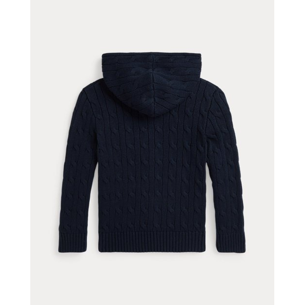 'Cable Cotton Hooded Full-Zip Sweater' für Jungen