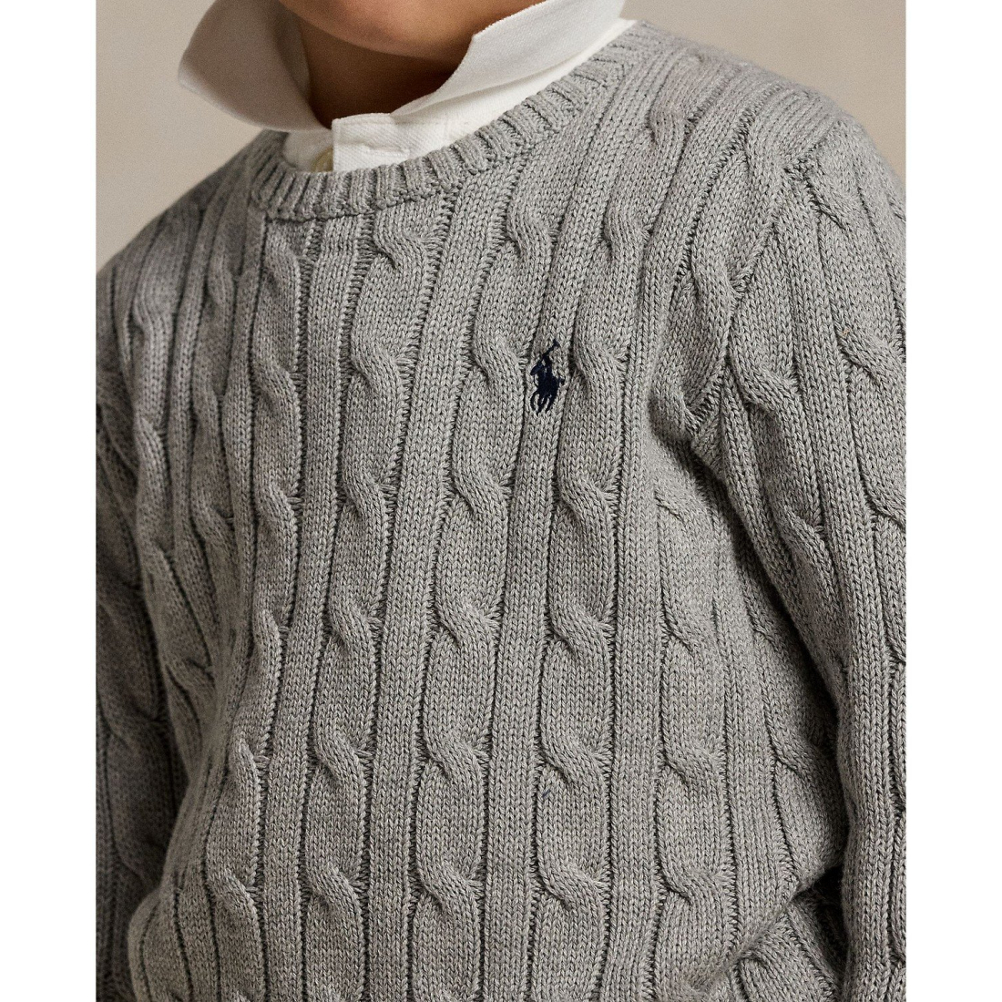 'Cable-Knit Cotton Sweater' pour Garçons
