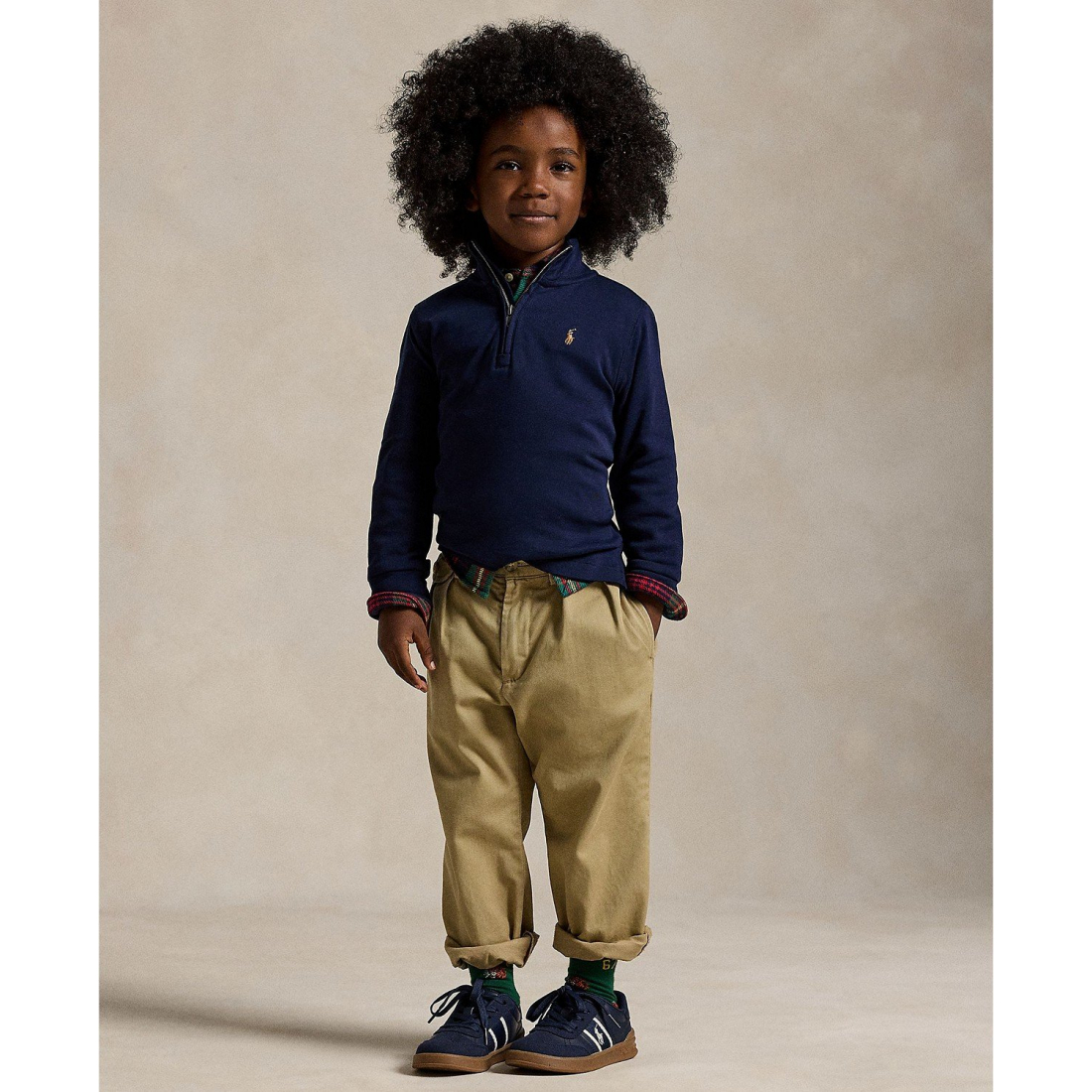 Boy's 'Cotton Interlock Quarter-Zip Pullover shirt'