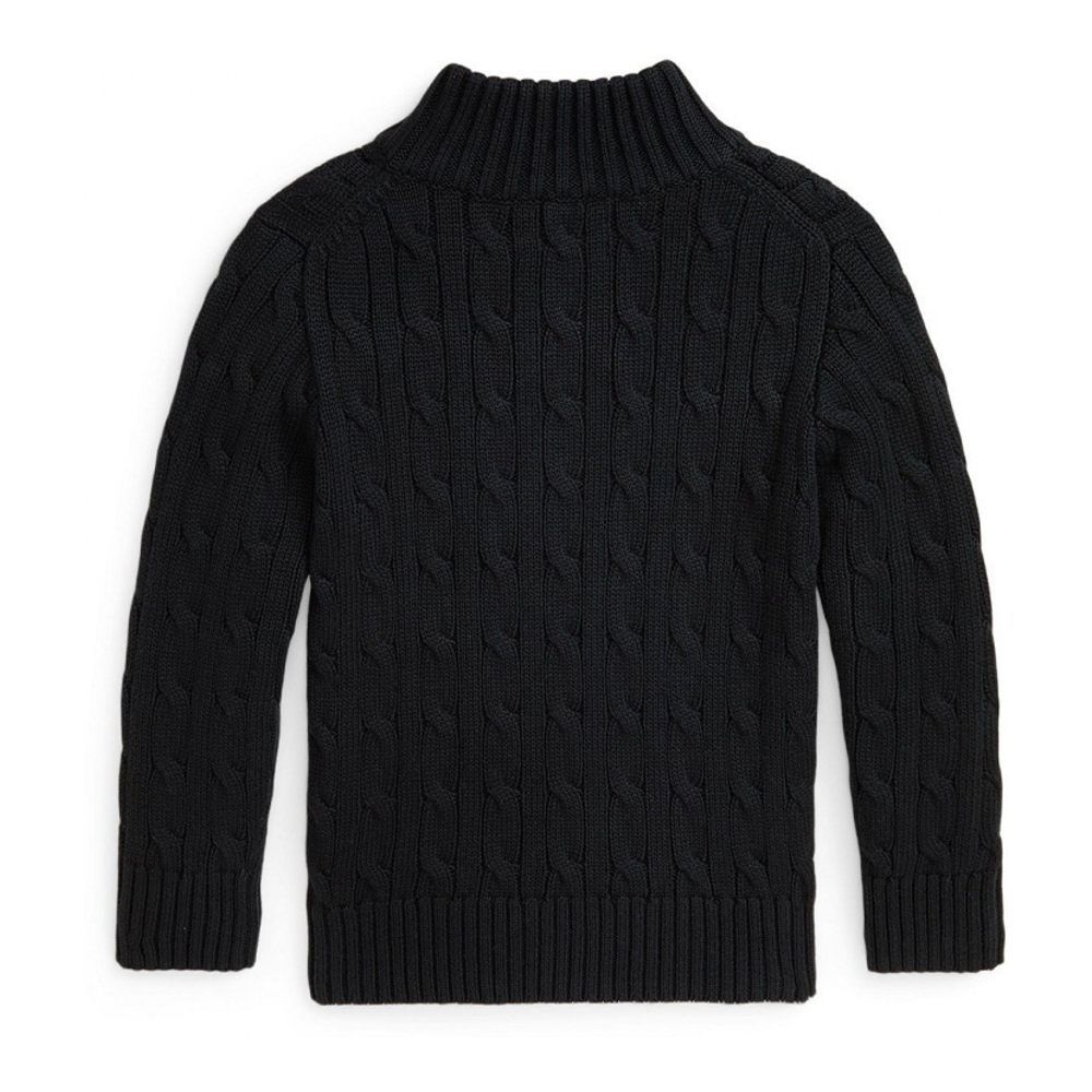 'Cable-Knit Cotton Quarter-Zip Sweater' pour Garçons