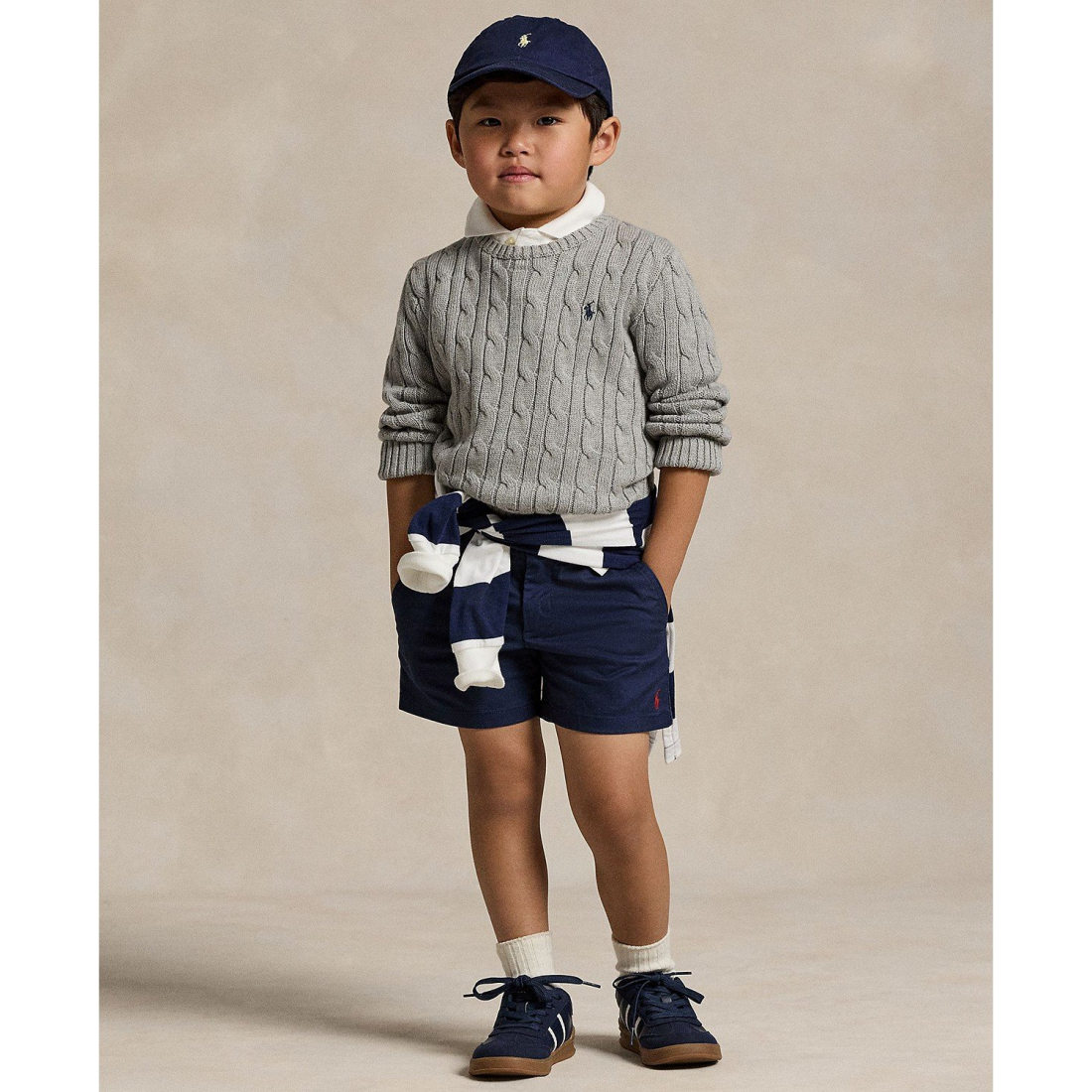 'Cable-Knit Cotton Sweater' pour Garçons