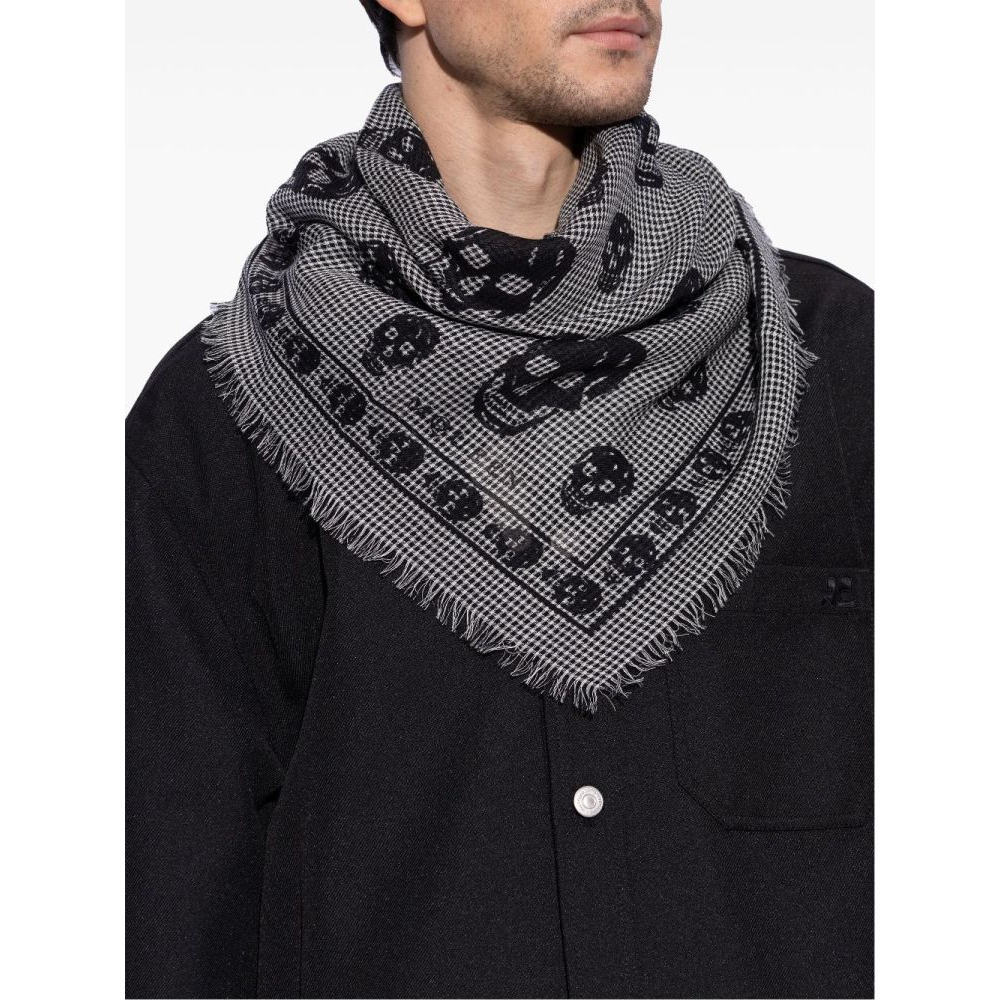 Écharpe en laine 'Skull-Print' pour Hommes