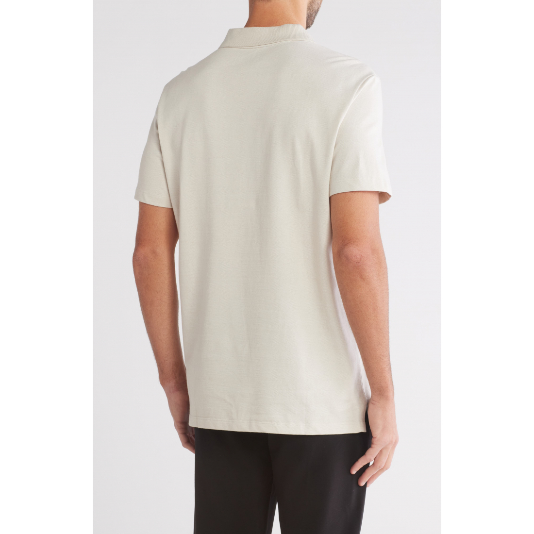 Polo 'Iconic Herringbone Zip' pour Hommes