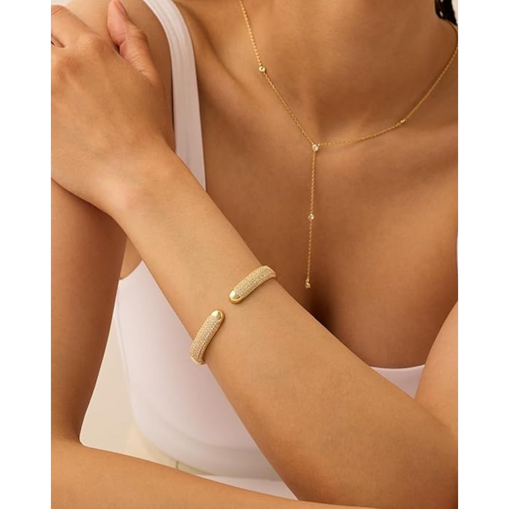 Women's 'Modern Cuff Pave' Bangle