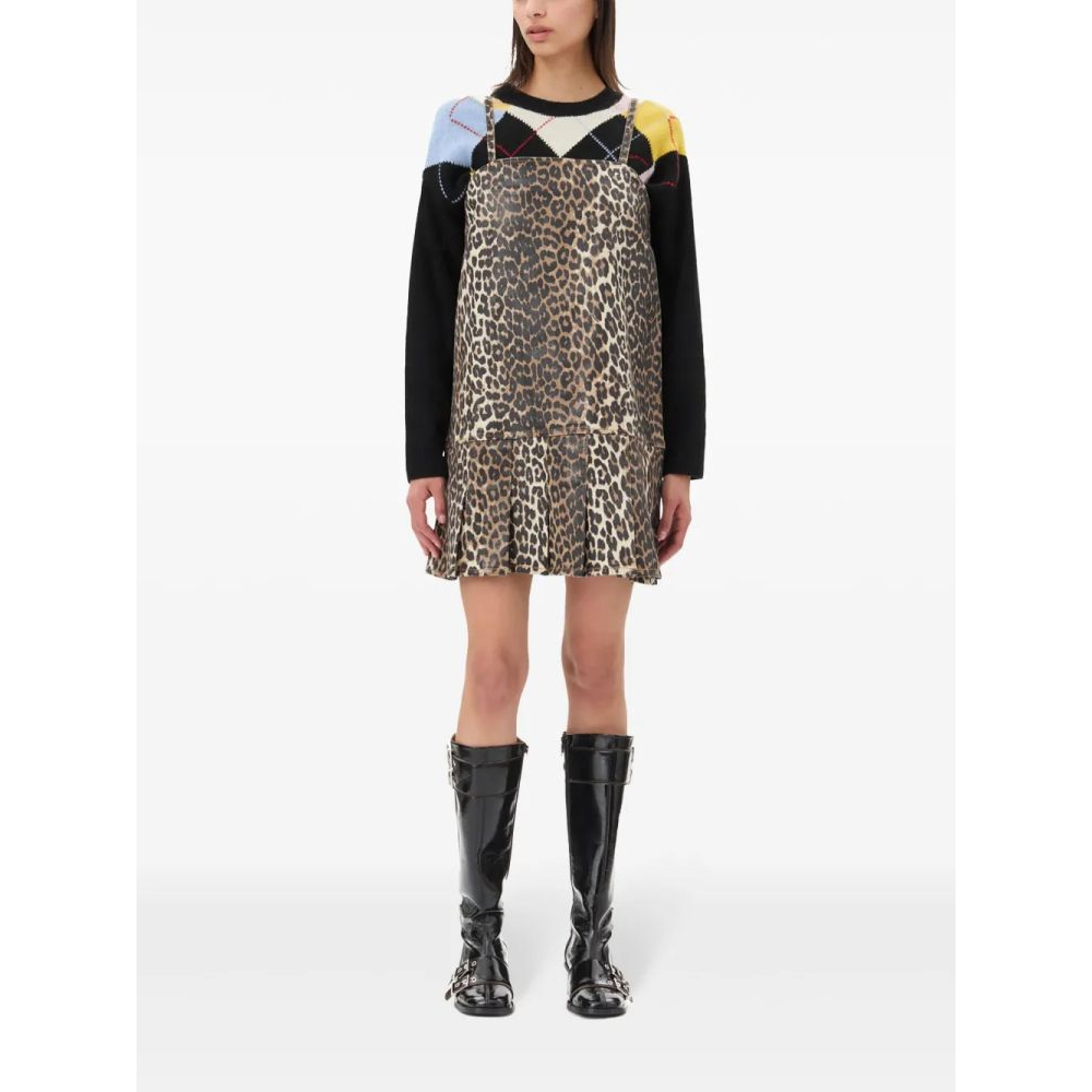 Robe mini 'Foiled-Finish Printed' pour Femmes