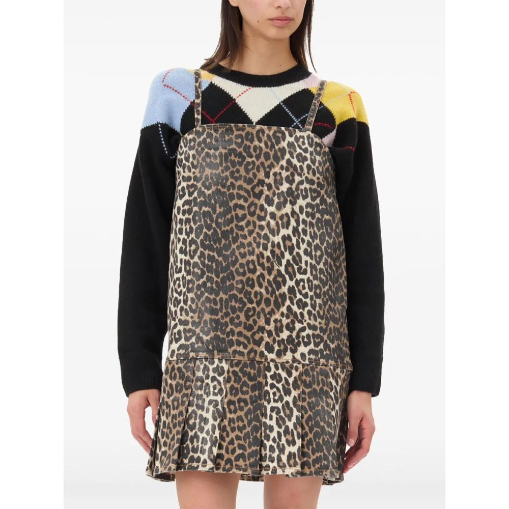 Robe mini 'Foiled-Finish Printed' pour Femmes