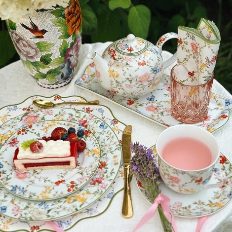 Service De 6 Assiettes À Apéritif/Dessert Ø 19 cm. Rêves De Jardin