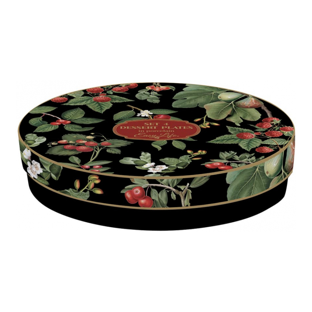 Set Aus 4 Porzellan-Desserttellern, Ø 19 cm, In Orchard-Geschenkbox