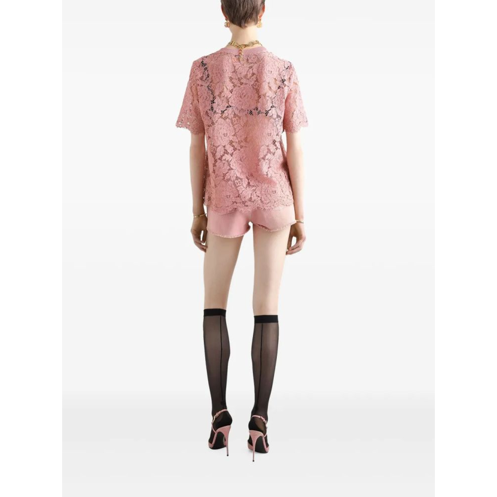 Top à manches courtes 'Floral Lace' pour Femmes