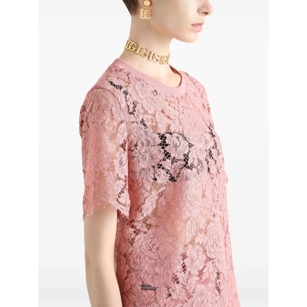 Top à manches courtes 'Floral Lace' pour Femmes