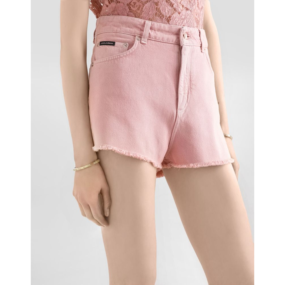 'Garment-dyed' Jeansshorts für Damen