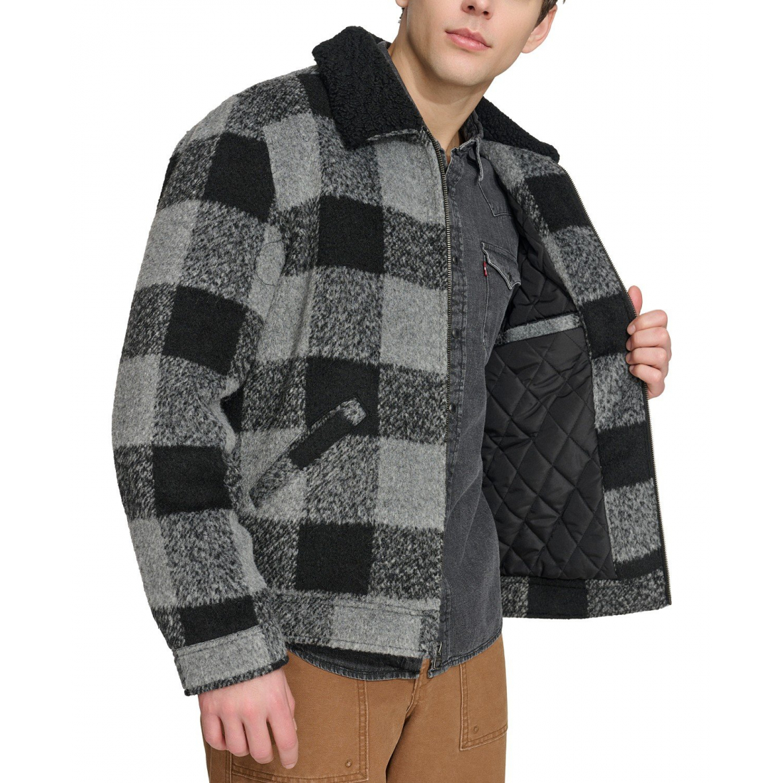 Veste 'Plaid Full-Zip Depot with Fleece Collar' pour Hommes