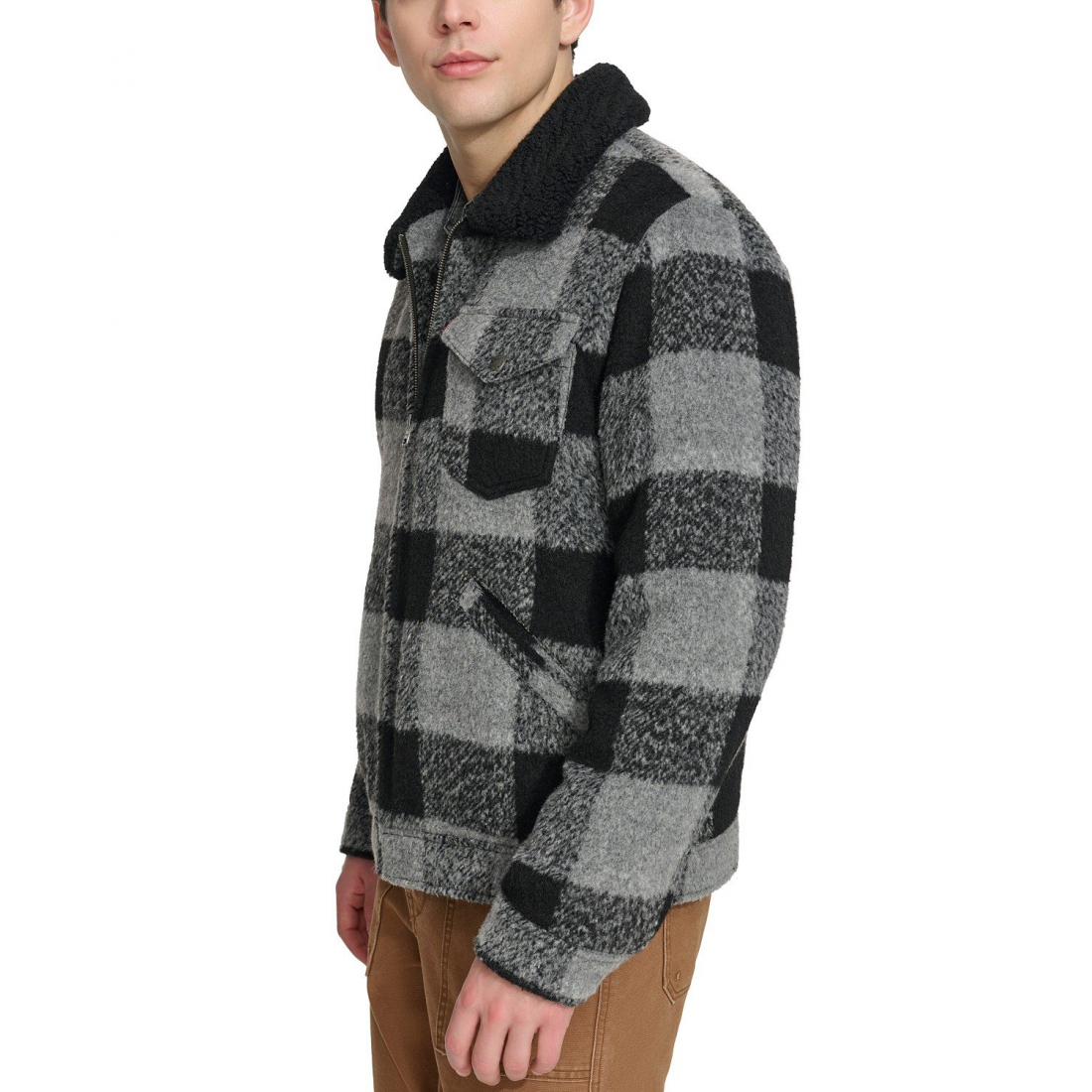 Veste 'Plaid Full-Zip Depot with Fleece Collar' pour Hommes