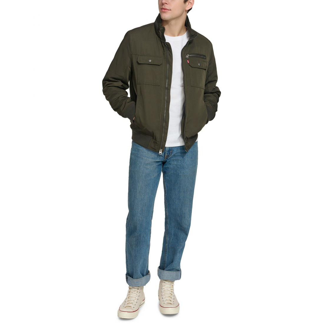 Veste 'Twill Stand-Collar' pour Hommes