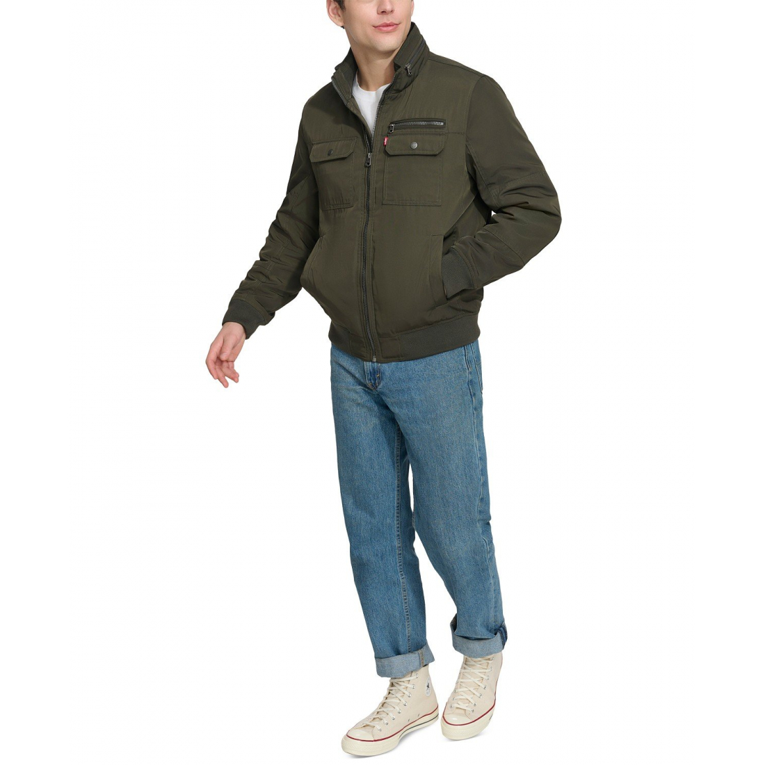 Veste 'Twill Stand-Collar' pour Hommes