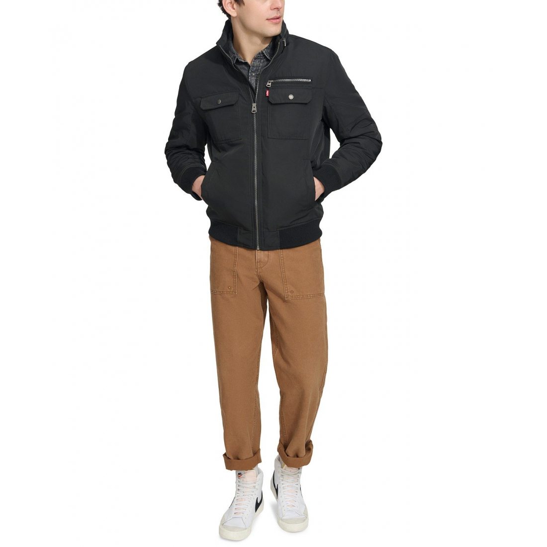 Veste 'Twill Stand-Collar' pour Hommes