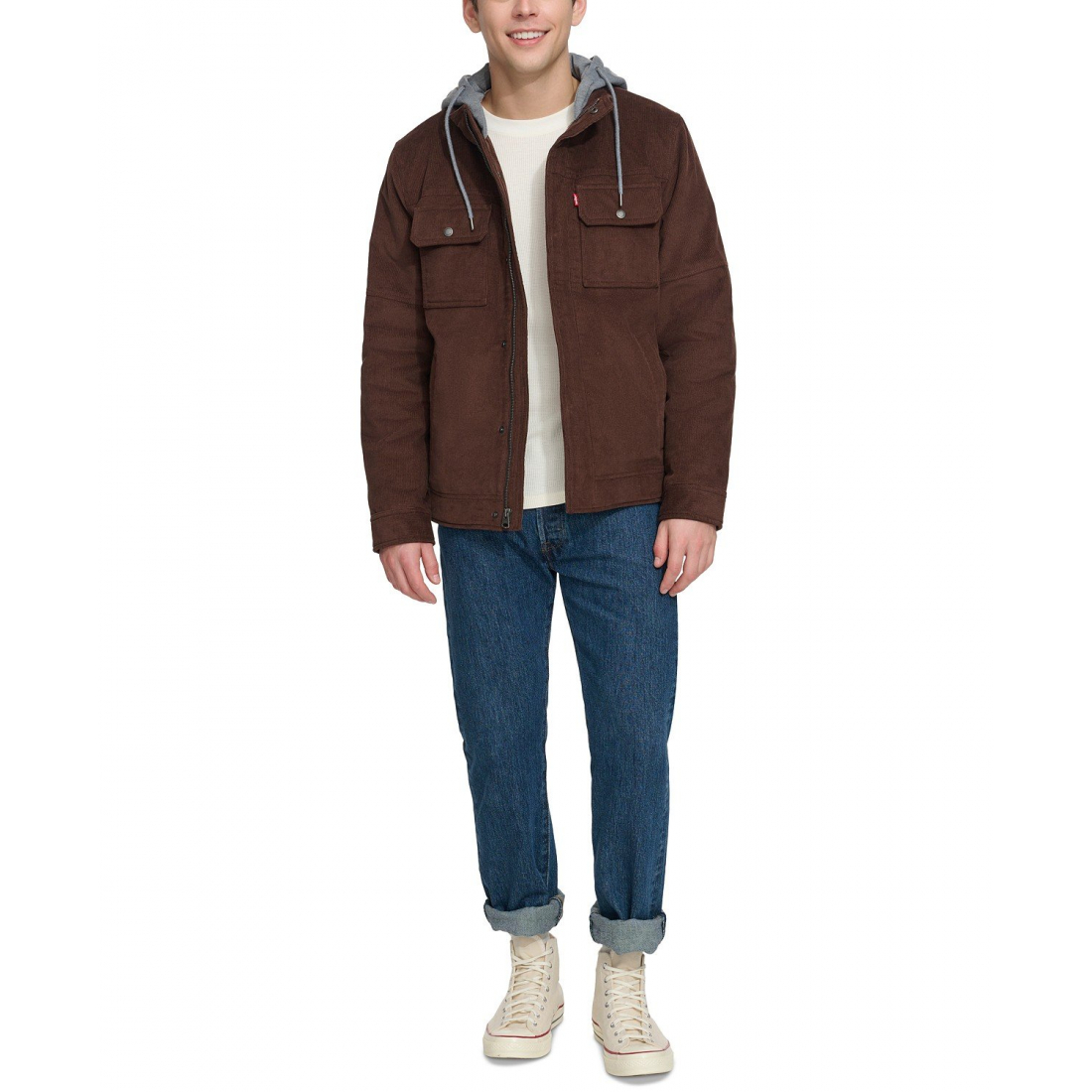 Men's 'Hooded Corduroy Zip' Jacket