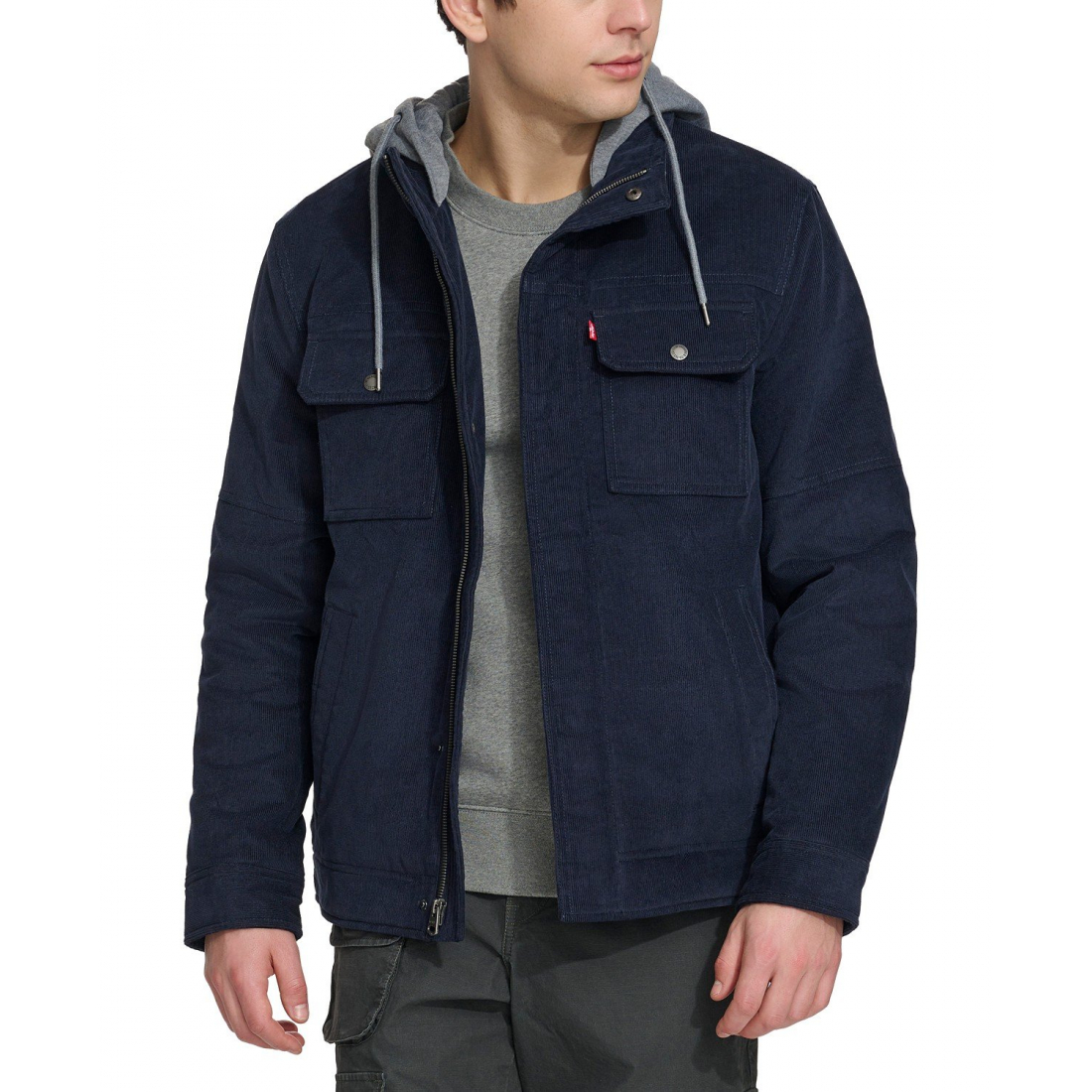 'Hooded Corduroy Zip' Jacke für Herren