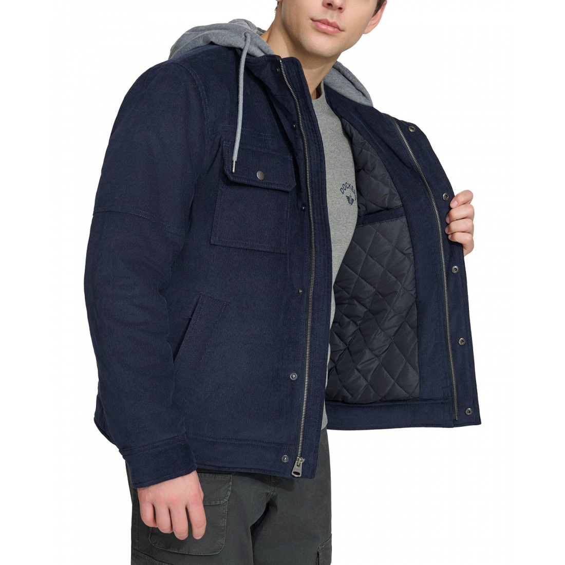 'Hooded Corduroy Zip' Jacke für Herren