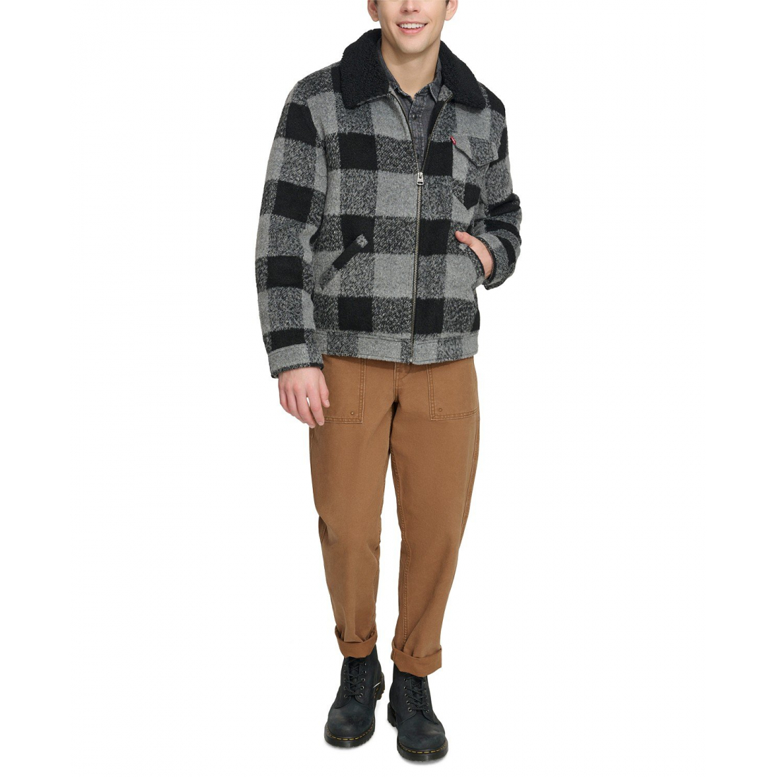 Veste 'Plaid Full-Zip Depot with Fleece Collar' pour Hommes