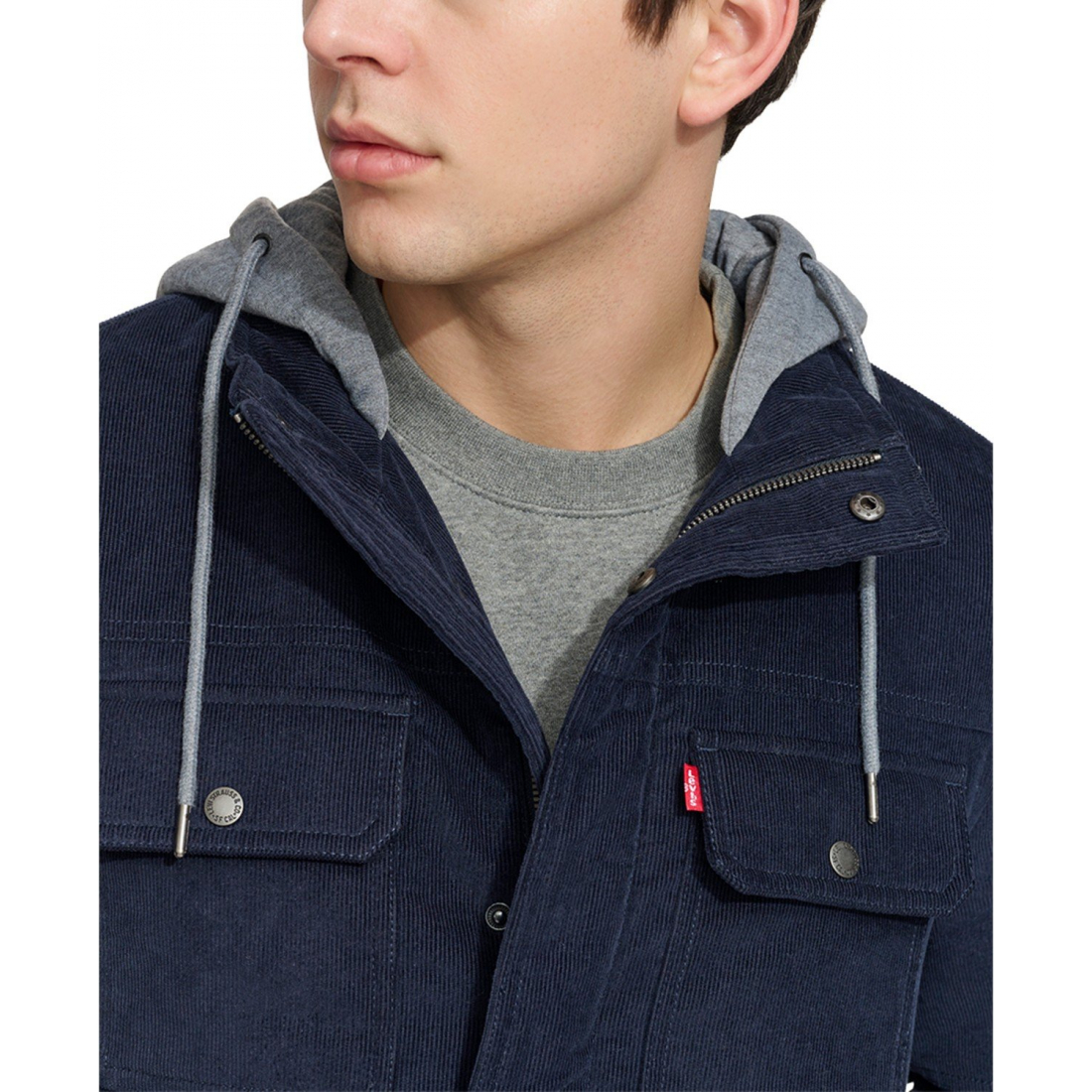 'Hooded Corduroy Zip' Jacke für Herren