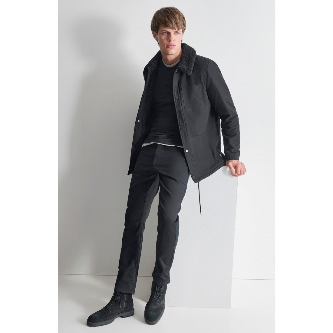 Veste 'Faux Shearling Lined Chore' pour Hommes