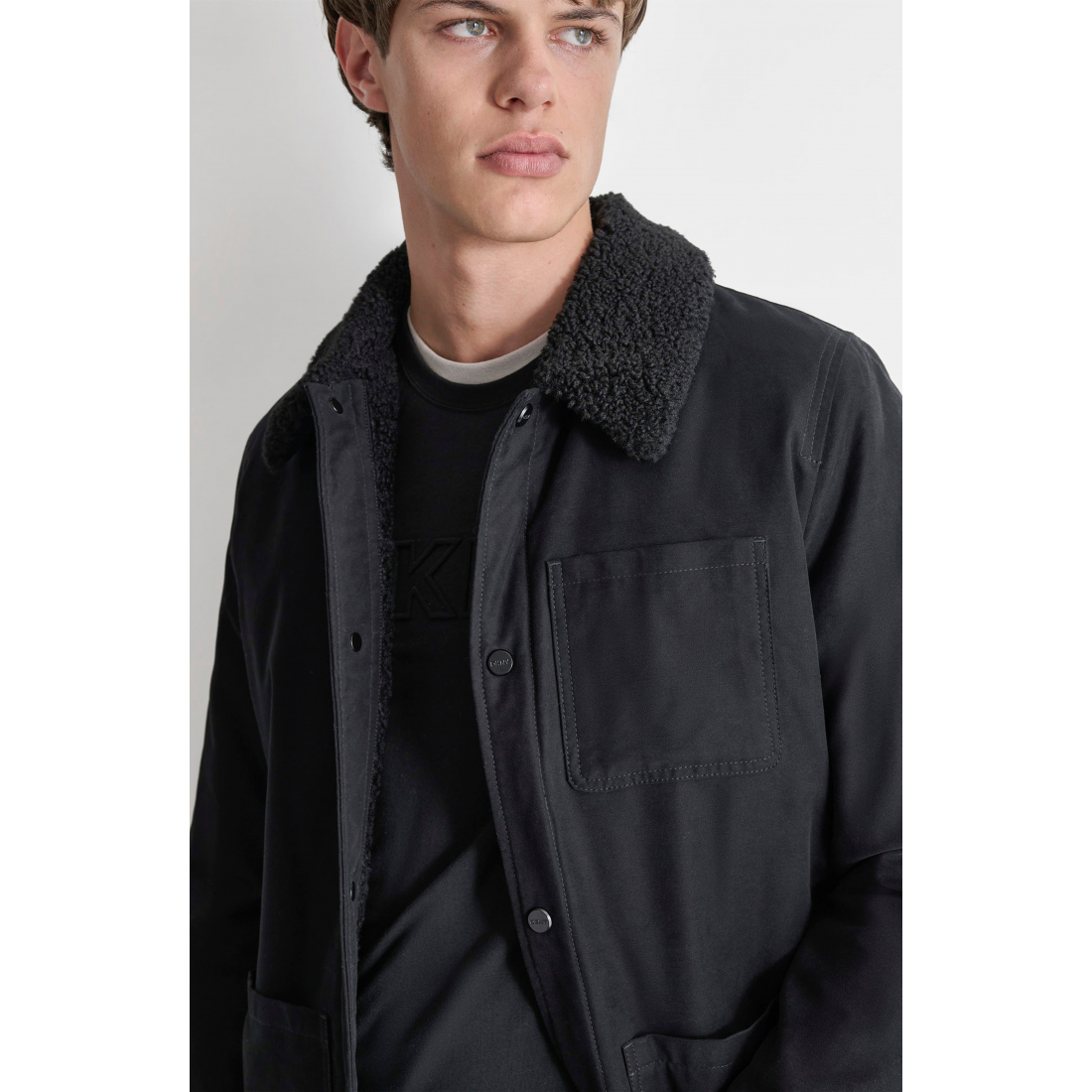 Veste 'Faux Shearling Lined Chore' pour Hommes