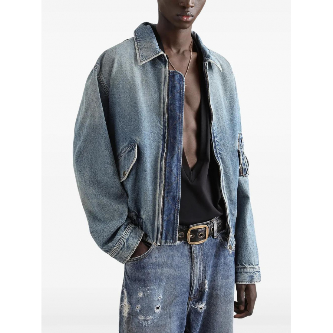 Veste en jeans 'Logo-Appliqué' pour Hommes