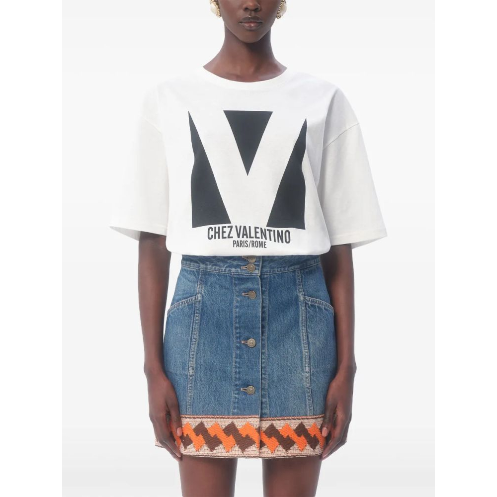 Women's 'Chez Valentino-Print' T-Shirt