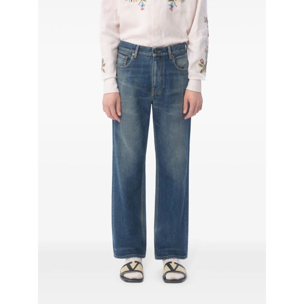 Jeans 'Logo-Patch Washed' pour Hommes