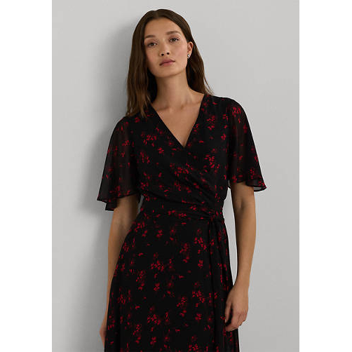 Robe 'Floral Belted Crinkle Georgette' pour Femmes