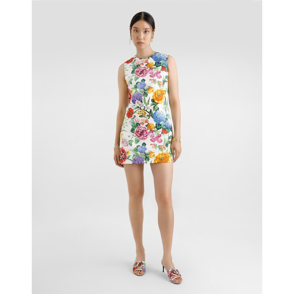 Robe Midi 'Brocade With Floral Print' pour Femmes