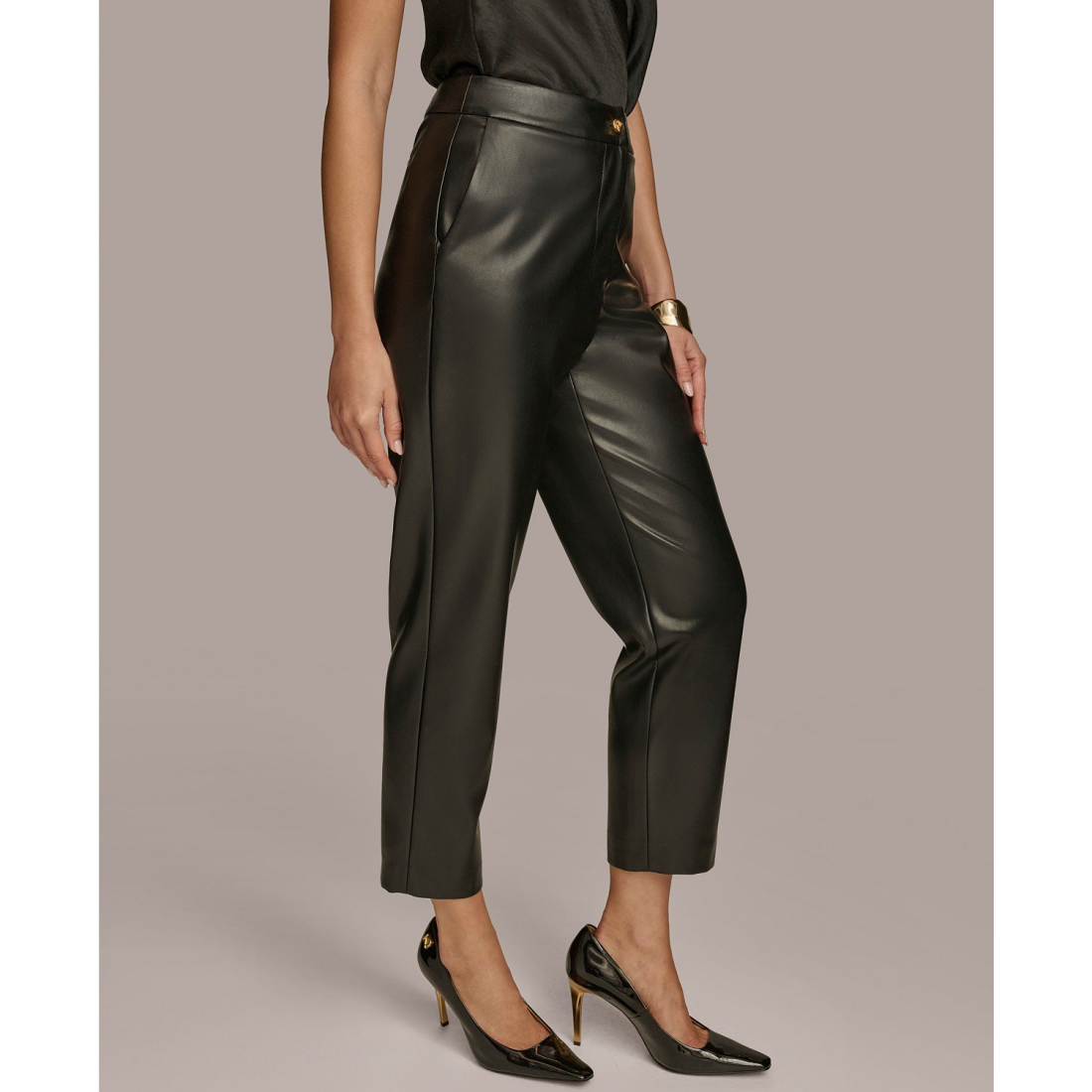 Pantalon 'Faux-Leather Ankle' pour Femmes