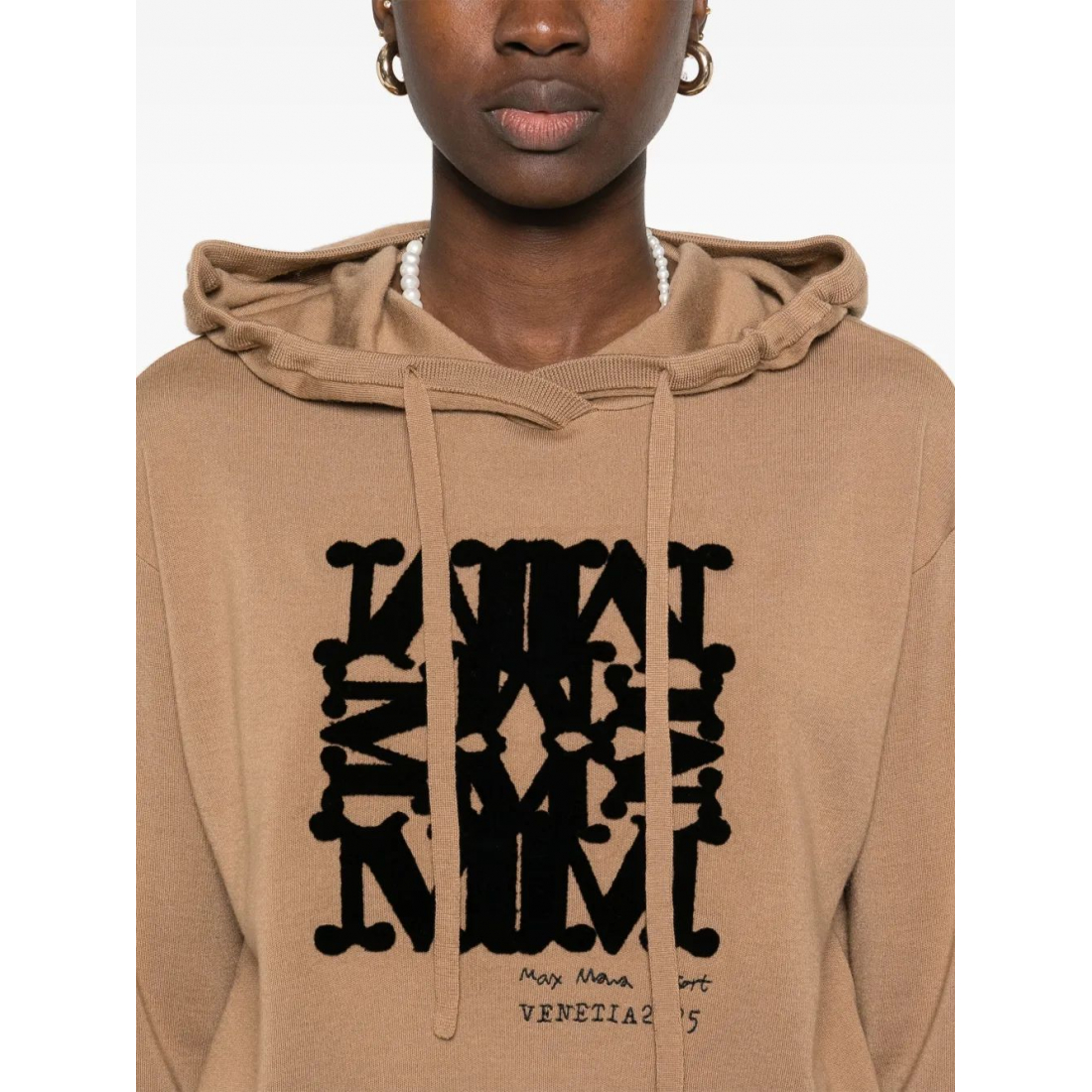 Sweatshirt à capuche  'Flocked-Logo' pour Femmes