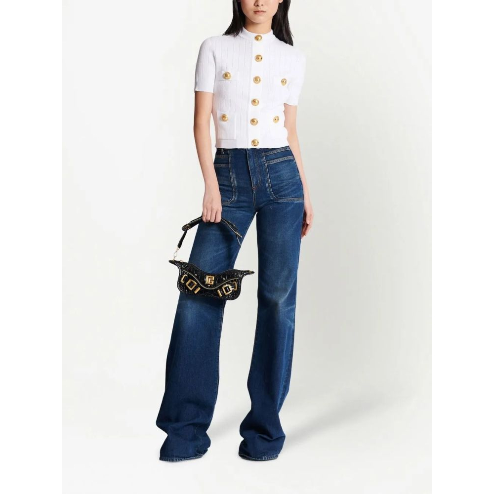 Cardigan à manches courtes 'Pointelle-Knit' pour Femmes