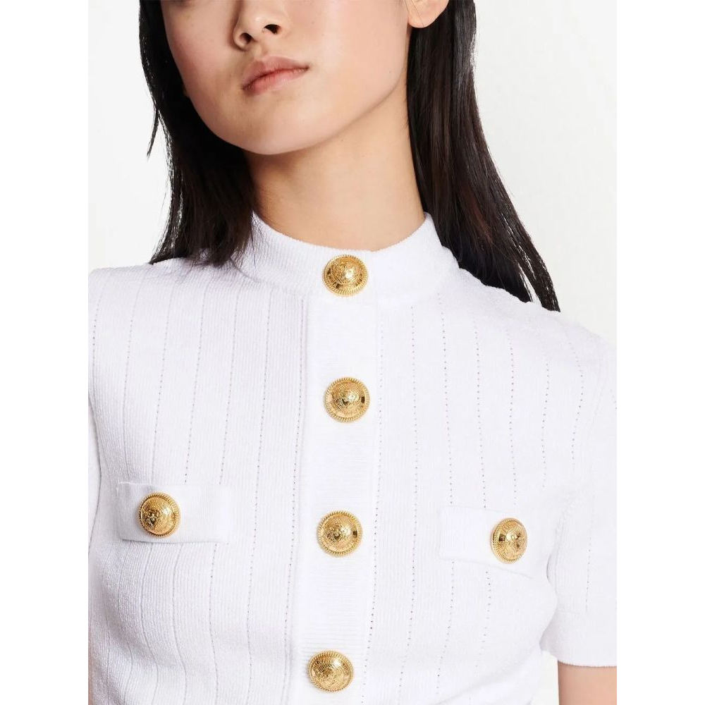 Cardigan à manches courtes 'Pointelle-Knit' pour Femmes