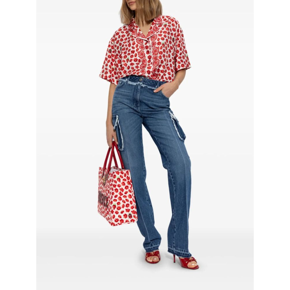 Chemise à manches courtes 'Floral-Print' pour Femmes