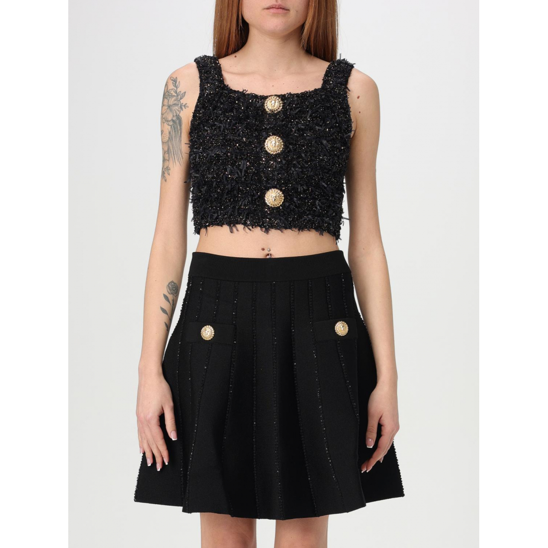 Crop Top 'Tweed' pour Femmes