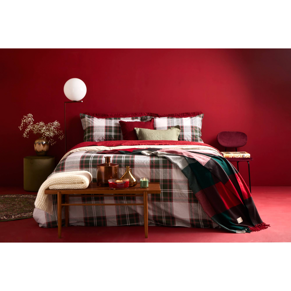 Dolomiti Parure De Couette 200x200 cm 63x63 cm, Vert Bois