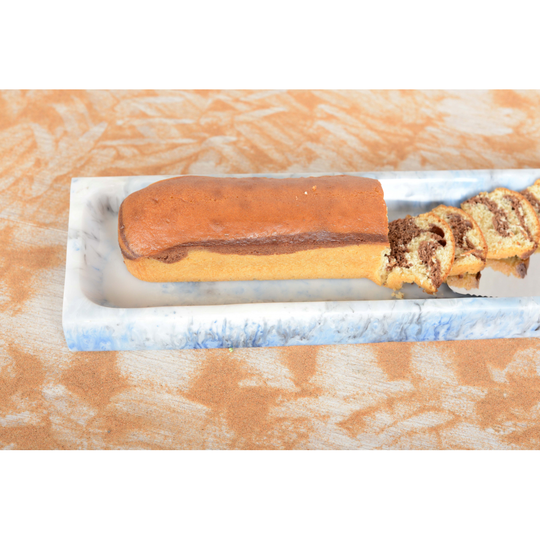 Plat Apertif 3 Compartiments / Plat A Cake Resine Bleu Nuage