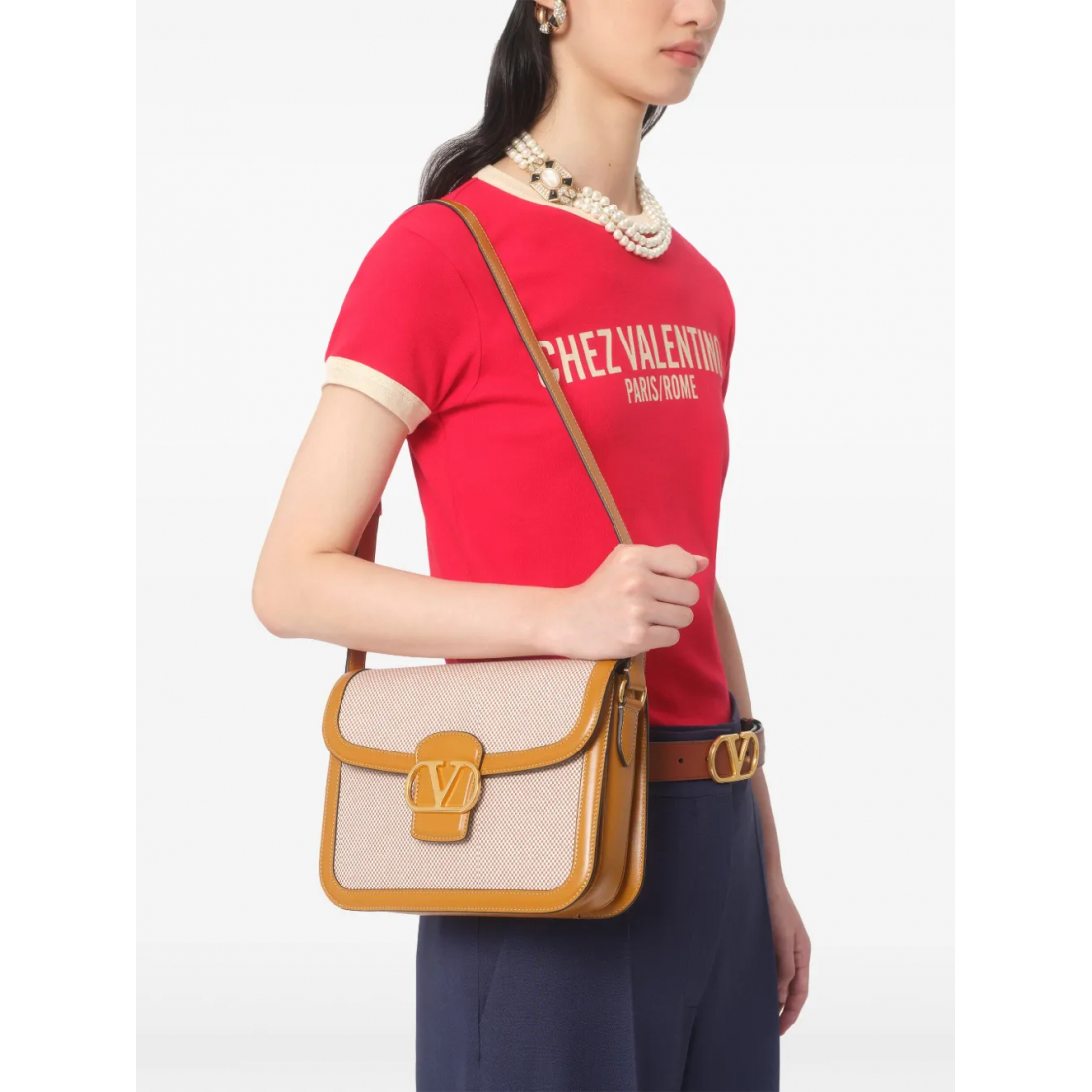 Women's 'Chez Valentino-Print' T-Shirt