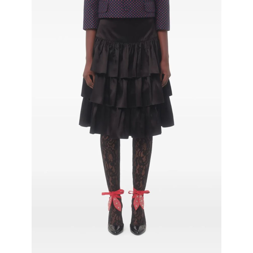 Jupe Midi 'Ruffled Taffeta' pour Femmes