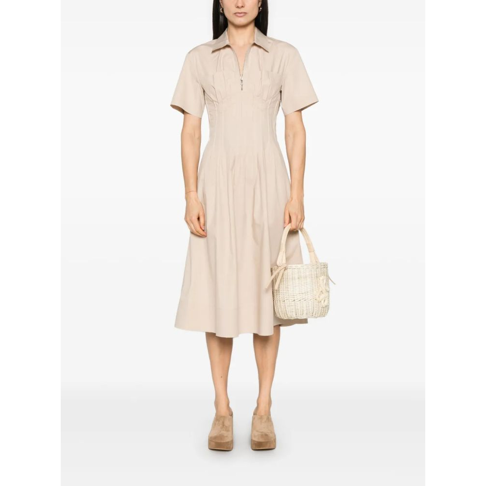 Women's 'Poplin Pleat-Waist' Midi Dress