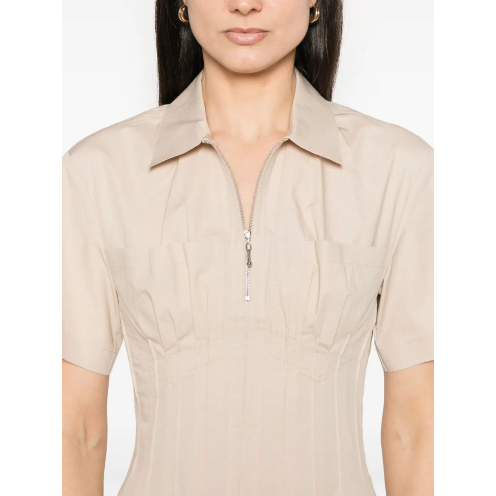 Women's 'Poplin Pleat-Waist' Midi Dress