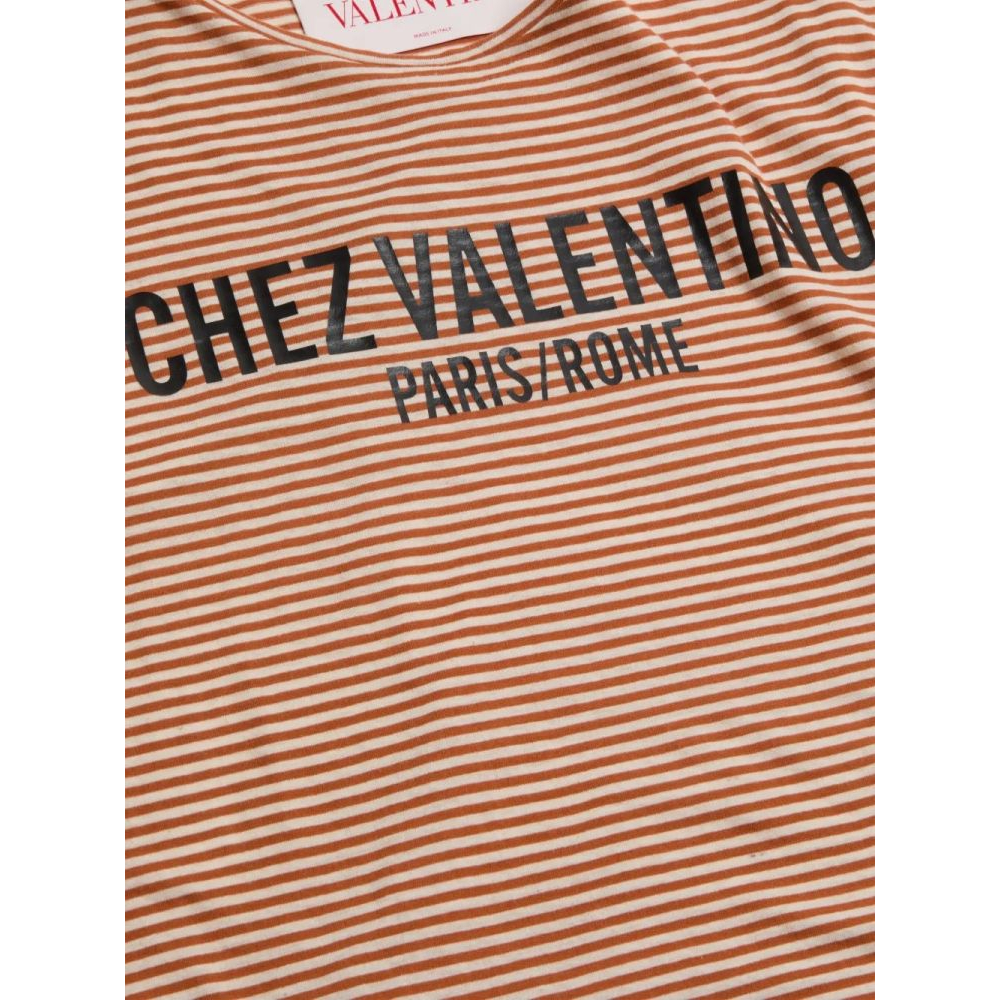 'Chez Valentino-Print Striped' T-Shirt für Herren