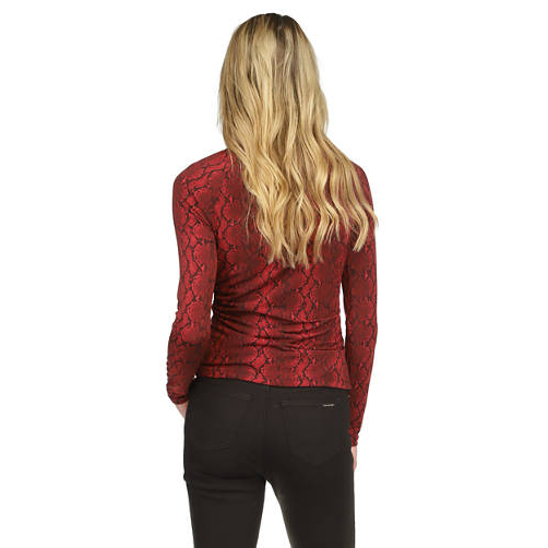 Top à manches longues 'Ruched Snakeskin Knit' pour Femmes