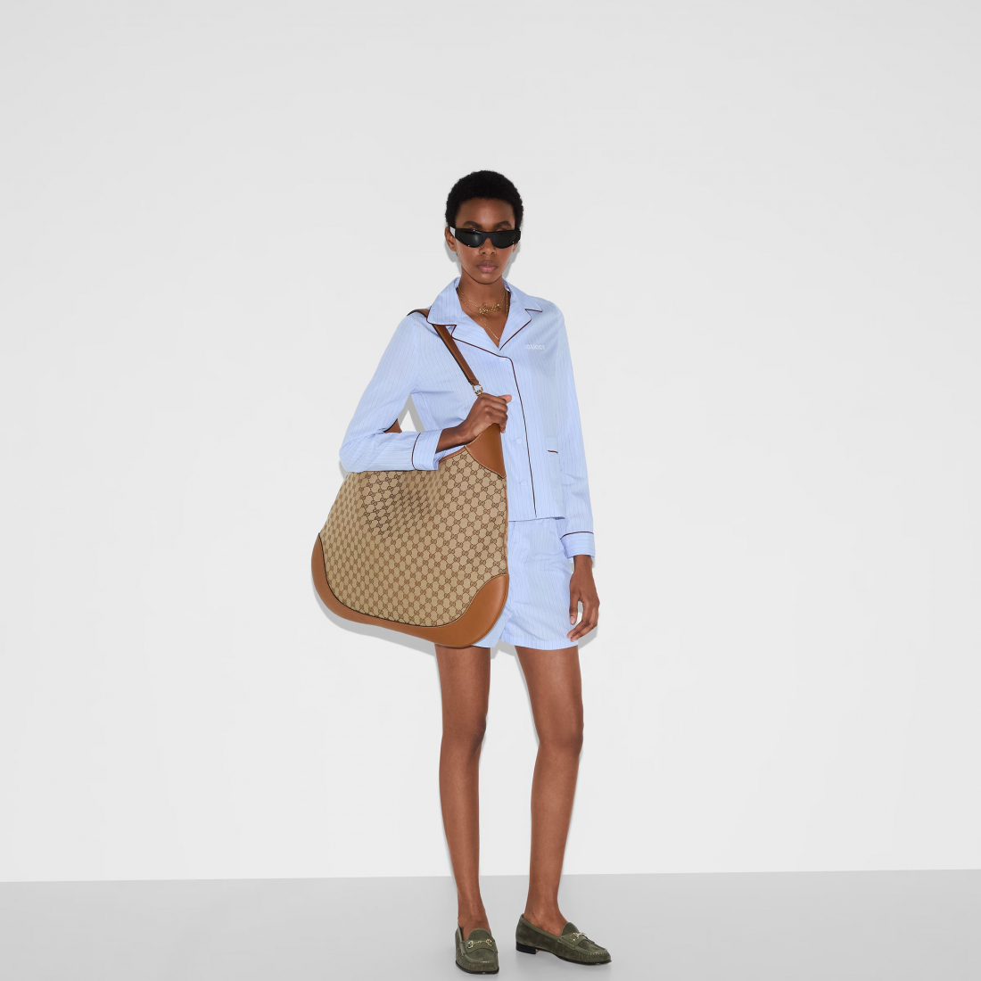 Chemise 'Striped With Embroidery' pour Femmes