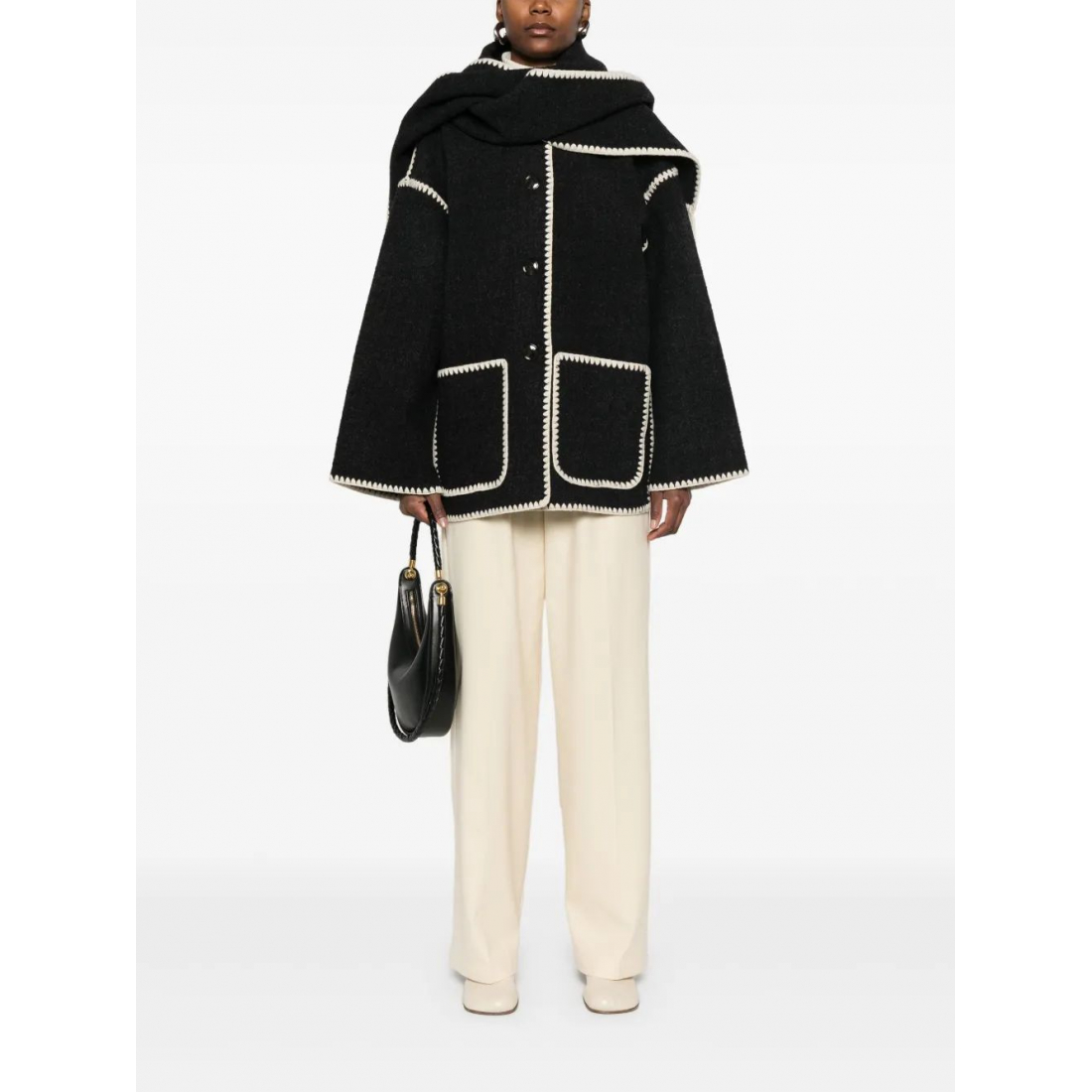 Manteau 'Attached-Scarf' pour Femmes