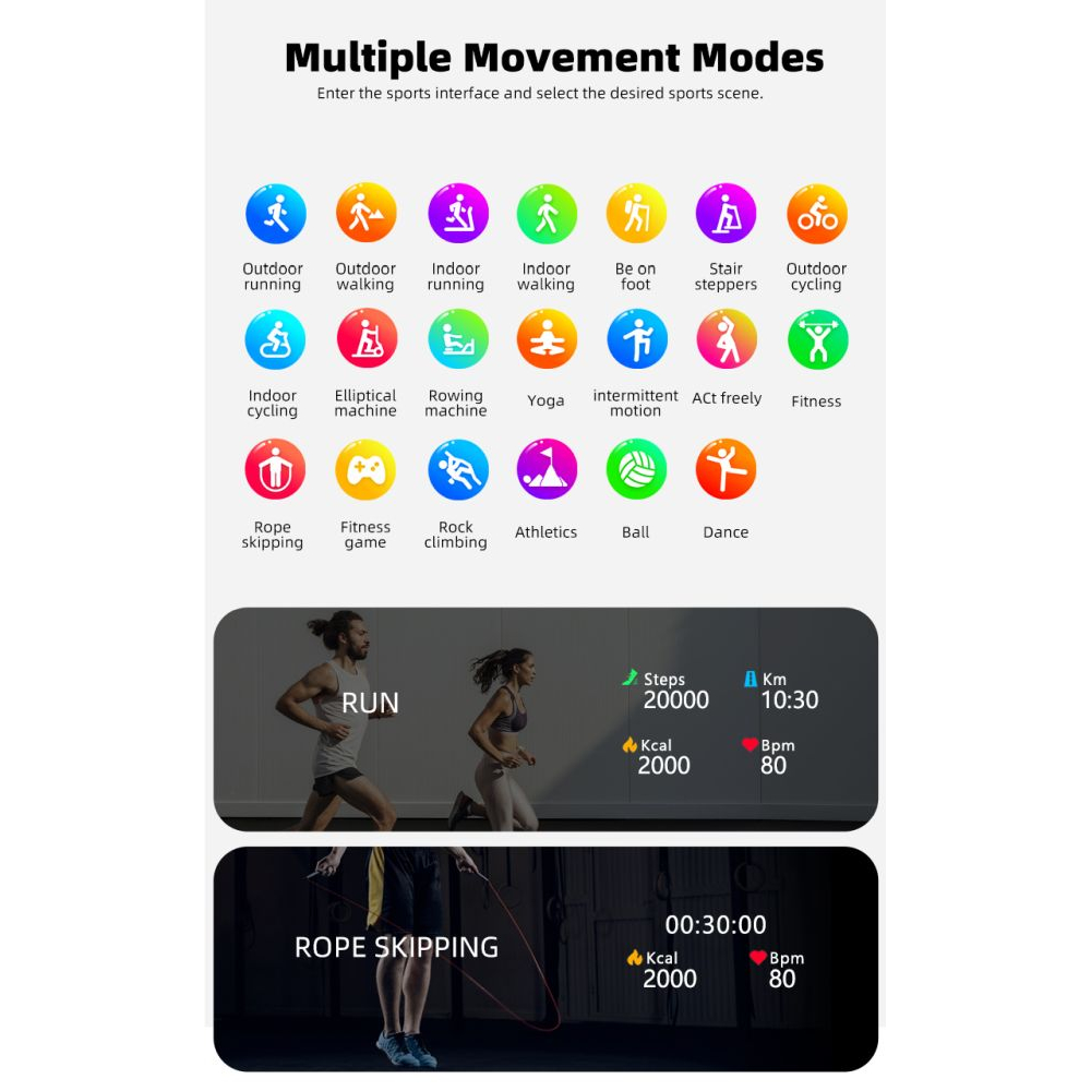 Wasserdichte Smartwatch mit Herzfrequenzmesser – Blau